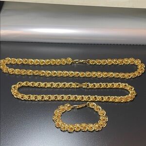 Elegant Gold-tone Jewelry Set - two Napier pieces, one w/o brand - unmarked